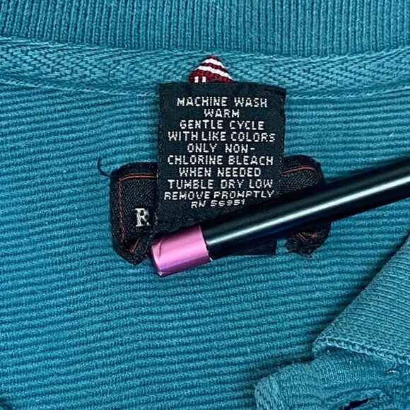 Red Macaw Trading Short Sleeve Rib Knit 3 Button Midweight Polo Shirt Green L - Picture 12 of 12